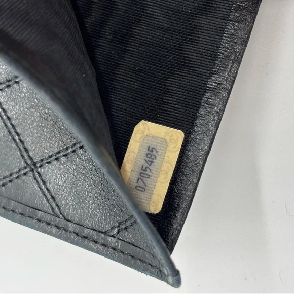 Chanel Authentic Black Leather Unisex Bifold Wallet